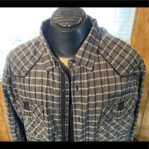 Harley Davidson Motorcycle Button Up   Plaid Long Sleeve Shirt Men’s 2XL